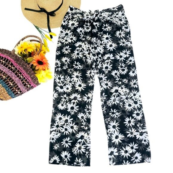 Victoria's Secret Sheer Pants Size Small Beach Swim Coverup Black White - Picture 14 of 15